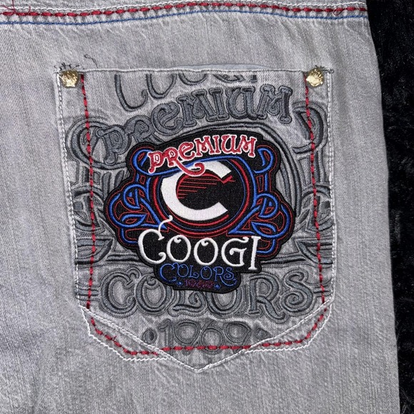 Coogi Jeans Mens 42x35 Gray Premium Colors Embroidered Back Pockets Baggy Y2K - Picture 4 of 14